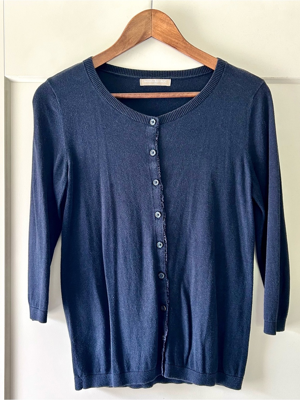 Banana Republic navy button-front cardigan size M